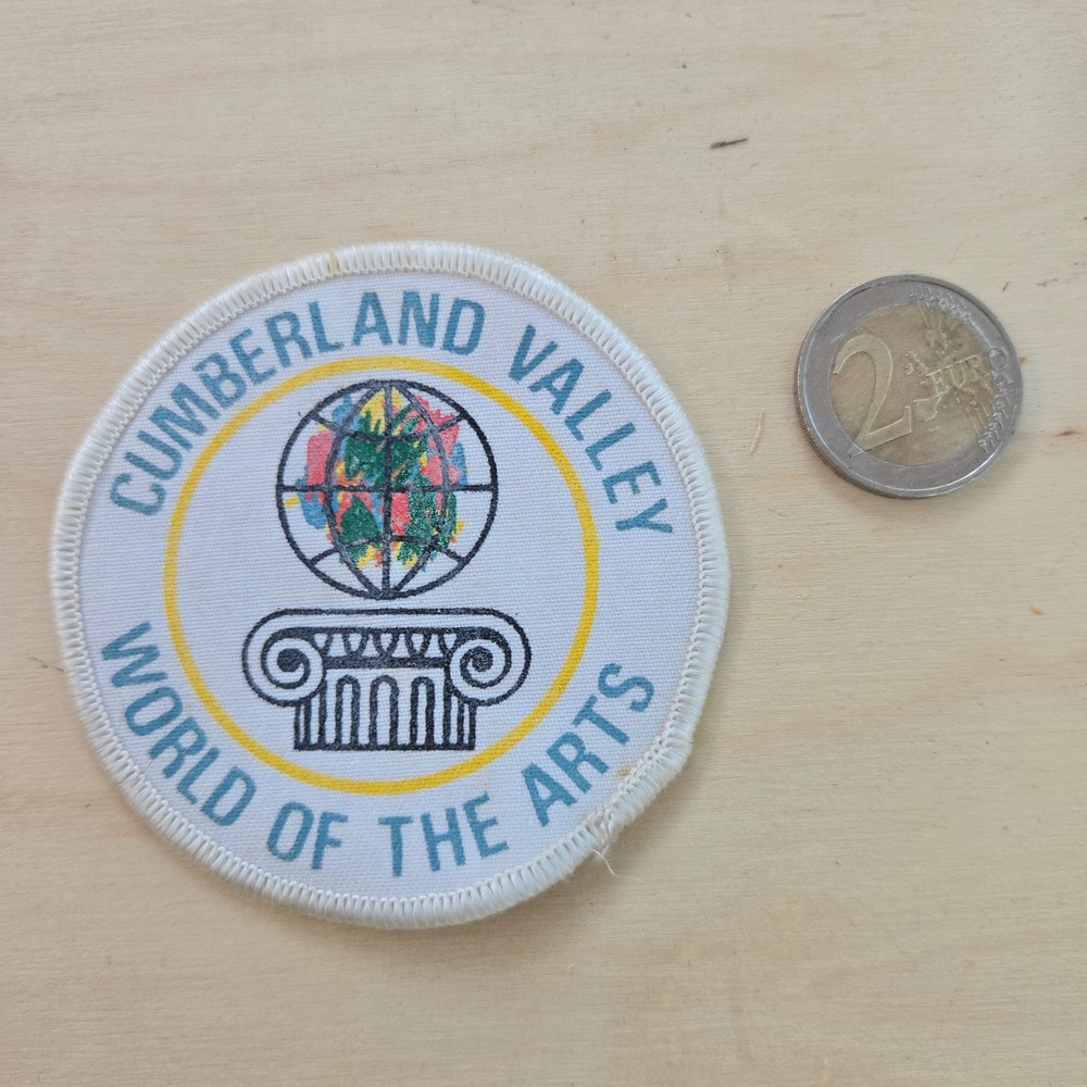 VTG Cumberland Valley World Of The Arts Patch White Blue Yellow Round Sew On USA